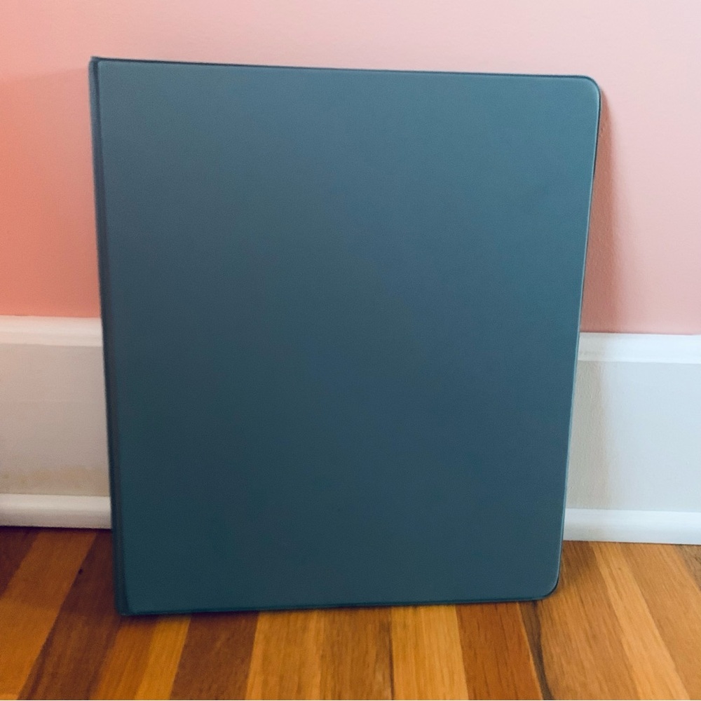 Gray 1 in 3 Ring Binder w/ Interior Pockets Made in USA